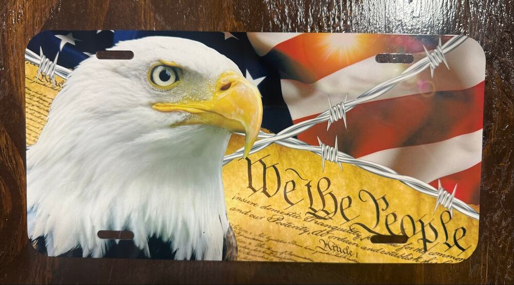New We The People America USA License Plate 12x6” Aluminum Sublimation Eagle